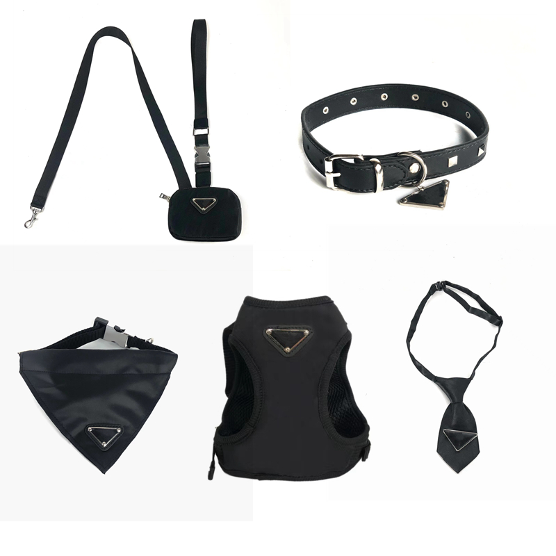 Designer-Hundehalsband-Leinen-Set, PU-Leder-Hundehalsbänder, weiches Air-Mesh, verstellbare Haustiergeschirre, Haustierband für kleine, mittelgroße Hunde, Katzen, französische Bulldoggen, Schwarz, XS, A123