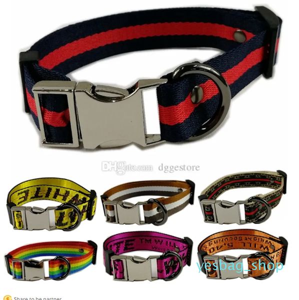 Colliers de chien de concepteur pour petits chiens de taille moyenne Collier de chiot en nylon souple réglable de luxe avec boucle en métal couleur en gros