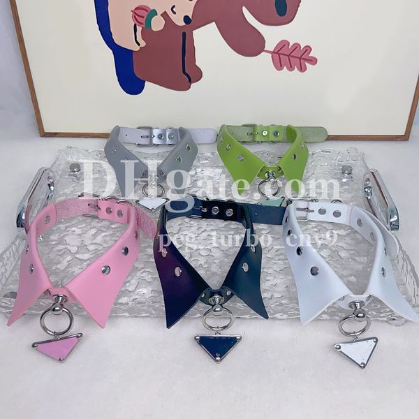 Colliers de chien designer triangle métal metal chat ceinture collier bulldog bulldog bichon schnauzer chiot cool soft a réglable