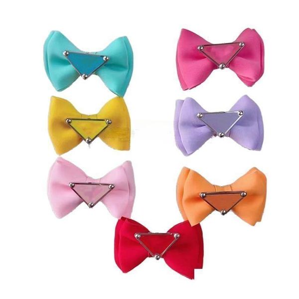 Designer Dog Hair Clips Marque Vêtements Chiot Mignon Petit Bowknot Bows Avec Accessoires En Métal À La Main Bow Produits De Toilettage Pour Animaux De Compagnie Violet D Dhtag