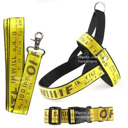 Ensemble harnais et laisse pour chien de créateur, harnais pour chiot sans traction, réglable sur la poitrine, harnais léger anti-torsion pour animaux de compagnie, combo pour chiens de petite et moyenne taille, jaune XL B127