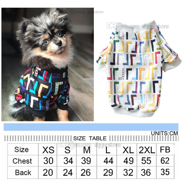 Designer Dog T-shirt Marque de mode Vêtements pour chiens Impression par sublimation Lettres classiques Vêtements pour animaux de compagnie pour petits chiens Bouledogue français York331x