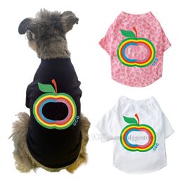 Designer Dogs Kleding Merk Hondenkleding Dog Shirts Leuke geprinte appelhondenkleding Zacht katoenen huisdier T -shirt Braden puppy Sweatshirt Apparel Outfit voor Pet Dog S A684