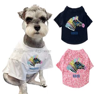 Designer Dogs Vêtements Zebra Match Apparel pour chiens ACCESSOIRES POUR GILL BOY COTTON T-shirt Pet Breathable Pet Chihuahua Yorkies Bulldog Small Pet Vêtements fournit L A649