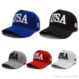 Designer Donald Trump Sports Baseball Caps USA Lettre 3D Broderie Snapback Réglable Chapeaux D'été Adultes Pare-Soleil