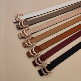 Designer Double Letter Solid Women's Belts Fashion Fashion 2,5 cm de largeur de largeur de boucle