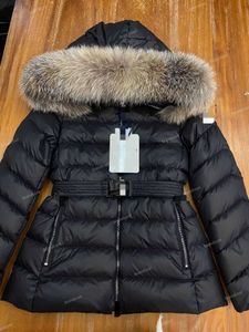 Designer Down Jacket 2024 Mengjia Femmes Black Hooded Taies Mid-Longle Fox Fur Collar New Down Jacket Warm Slim et à la mode S-XL