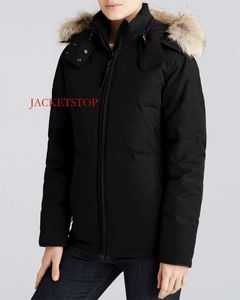 Designer Down Jackets White Canada Duck Wind Break Dames Parkas jas kraag winterpuffer echte wolf bont jas Arctic Hood trim jacketstop