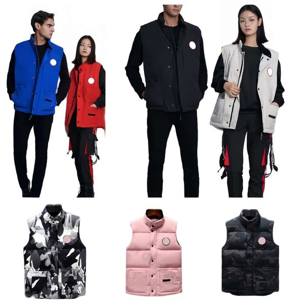 Designer Down Vest Pocket Jacket Parkas Manches longues Zipper Badge Veste en duvet pour hommes Veste décontractée Canada Top Jacket Plusieurs couleurs Plus Taille