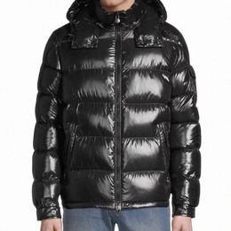 Diseñador Down Winter Puffer Jacket para hombres Negro Grueso A prueba de viento Chaquetas cálidas con capucha Parka Abrigo Cadena Bolsillo Moda Abrigos S M L 2XL d5D0 #