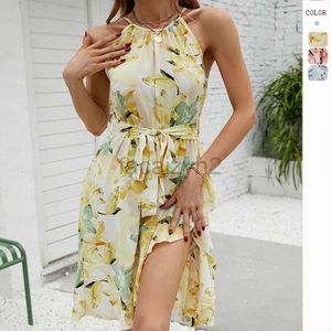 Designer Dress 2024 lente/zomer nieuwe dameskledingstijl sexy round nek bedrukte jurk voor dames plus size jurken