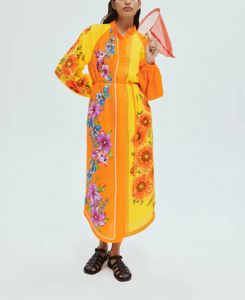 Vestido de diseñador 24 NUEVO LINEN Amarillo