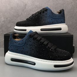 Designer Jurk Italiaanse feest trouwschoenen mode diamanten gevulkaniseerde sport casual sneakers round teen dikke bodem zakelijke vrijetijds vrije tijd wandelende loafers d18 3892