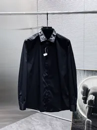Chemise habillée de créateur Chemise habillée de qualité pour hommes Chemise boutonnée d'affaires Chemise classique à manches longues Lettre de couleur unie Printemps Automne Blouse Taille M-3XL 55