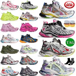 Chaussures habillées de créateurs Balengiagas Coureurs de piste 7.0 7.5 hommes Femmes multicolores noir blanc bleu orange fuchsia rose mens mans mousse de mousse de chaussures