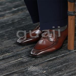 Chaussures habillées de styliste, chaussures Derby rétro britanniques, mode américaine, tenue décontractée, couleur basse, chaussures en cuir à lacets