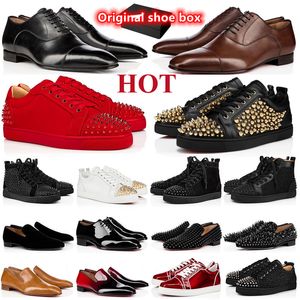 Designer kledingschoenen des chaussures luxe loafers schoen mannen vrouwen klinknagels sandalen oogjes botten platforms platform hoog casual sandaal zwarte rode glittertrainers met doos