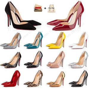 Diseñador zapatos de vestir para mujeres tacones de lujo altos rojos 6 cm 8cm 10cm 12 cm Balck Sandalias plateadas Slingback Slingback High Toe Bombas de punta de goma Plataforma con caja