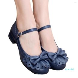 Zapatos de vestir de diseñador Ladies Place Princess Style Flounce Low Heel Sweet Lolita Cosplay