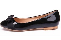 Designer Flat Wedding Shoes Women Ballerinas Round Toe Bowtie Slip on Ballet Flats Lazy Loafers Moccasins Ladies Office Dress Shoes size 34-41