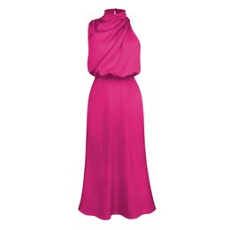 Robe de créateur femme Robes à manches courtes jupe de créateurLes nouveaux modèles sont chauds au printemps et en étéRobe sans manches en satinà la mode et gracieuse