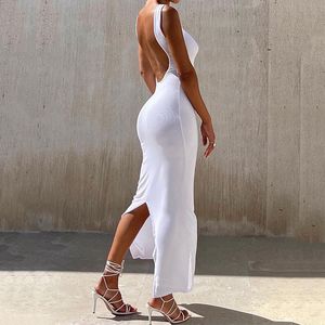 Designer Dress2024Party -jurken Open Slim Fit Temperamentjurk zonder mouwen, spleetgevoel, billen gewikkeld lange rok voor dameskleding