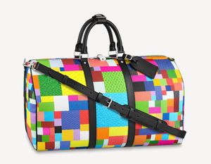 Designer Duffel Bag 50cm Hoge Kwaliteit Lederen Bagage Kleurrijke Grote CapCity Gym Pocket Reizen Weekendzakken Tas