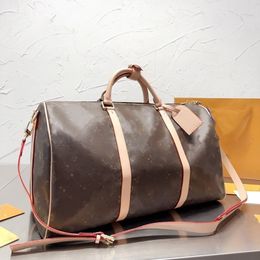 Bolso de lona de diseñador Bolso de viaje de moda para hombres y mujeres Bolso de gran capacidad Bolso de viaje de cuero de lona revestido impreso clásico bolso de embarque bolso equipaje de viaje