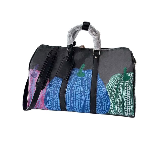 Nuevo bolso de lona de diseñador, bolso de viaje de moda para hombres y mujeres, bolso clásico de gran capacidad, bolso de embarque de cuero de lona revestido impreso, bolso de lona