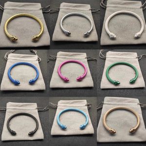 Designer Dy 925 Bracelets de bracelets à charme en bracelet en argent torsadé en argent