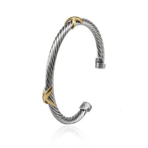 Designer DY Bracelet Luxe Top 5MM populaire torsadé double X ouverture bracelet Accessoires bijoux haut de gamme Haute qualité mode romantique cadeau de la Saint-Valentin
