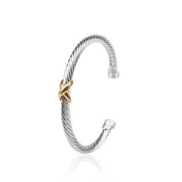 Designer DY Bracelet Luxe Top style 5MM bracelet populaire câble croix X ouverture Accessoires bijoux haut de gamme Haute qualité mode romantique cadeau de la Saint-Valentin