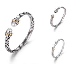 Designer Dy Luxury Top Quality Bangle Bracelet Ed Pearl Head Women Fashion Bracelets polyvalents bijoux Platinum plaqué de mariage 9195013