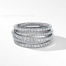 Designer DY Ring Luxe Top 925 Sterling Zilver Meerlaags Zirkoon Ring Accessoires Sieraden Hoge kwaliteit high-end mode romantisch Valentijnsdag cadeau AA