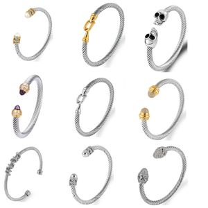 ontwerper DY twisted charms armbanden luxe open armband voor vrouwen mode-sieraden goud zilver Parel kruis diamanten sieraden feest Verlovingscadeau