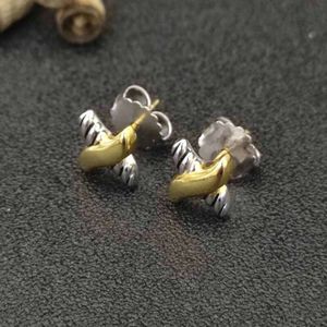 Créateur Dy torsadé perle Headdy marque de mode américaine bijoux Apetite X boucles d'oreilles en argent Sterling pour cadeau de fête des femmes