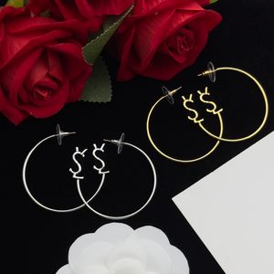 Boucles d'oreilles de créateurs Goujons Femmes Cercle Lettre Boucles d'oreilles Cerceau Or Argent Boucles d'oreilles y Dangle Luxe Ornements Bijoux Femme Mode Fête Oreille Stud Cadeau 2310313D