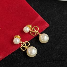 Designer oorbel 2023 oorbellen dames studs luxe gouden dubbele V-vormige sieraden klassiek huwelijkscadeau voor pasgetrouwden