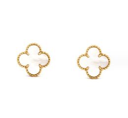 Boucle d'oreille design classique trèfle à quatre feuilles boucles d'oreilles pour femme bijoux Stud boucle d'oreille plusieurs couleurs