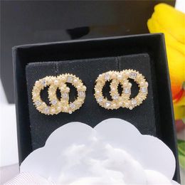 Boucle d'oreille design mode charme Stud C lettre femmes cerceau boucle d'oreille bijoux Ohrringe femme CCity gland Orecchini 43634