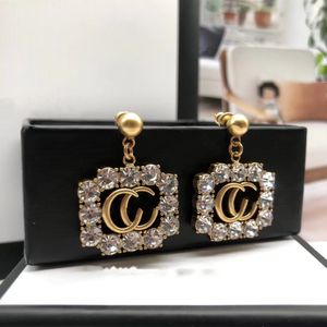 Diseñador Pendiente Letra Doble G Logo Marca Stud Earing Lujo Mujer Moda Aro Joyería Metal GGity Crystal Pearl Pendiente cjeweler Regalo de mujer jhHKg