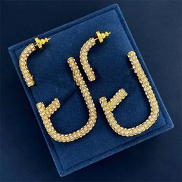 Valentino Boucle d'oreille design lettre V Logo Stud multicolore boucle d'oreille de luxe femmes cerceau bijoux VLlogo cristal perle boucles d'oreilles femme 5778