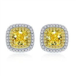 Designer Boucle d'oreille Femmes S925 Sterling Silver Stud Boucles d'oreilles Mode Femme Boucle d'oreille Femmes Jaune Rose Diamant Boucles d'oreilles 2 25CT Zircon 339l