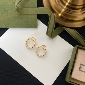 Boucles d'oreilles de créateur en or 18 carats, boucles d'oreilles classiques en perles pour femmes, bijoux, boucles d'oreilles, cadeau de fiançailles