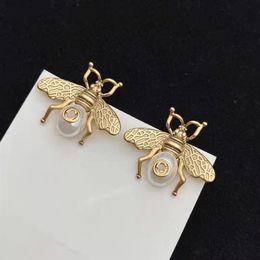 Orecchini di design in ottone materiale argento 925 aghi antiallergici ape marchio di lusso orecchino signore matrimoni feste regali squisita313k