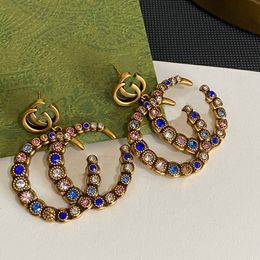 Pendientes de diseñador Pendientes de tachuelas de piedras preciosas de color diamante para mujeres G Pendientes de joyería regalo