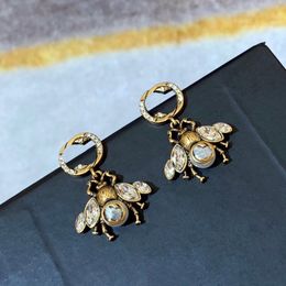 Boucles d'oreilles de créateurs Boucles d'oreilles abeille lustre boucles d'oreilles pendantes lettres pendentif arc soleil fleur luxe lustre bijoux boucle d'oreille design pour femmes cadeau vintage