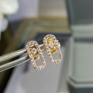 ontwerper Oorbellen oorbel terug voor vrouw Mobiele diamant officiële reproducties Verguld 18K mode kristal klassieke stijl jubileumcadeau 019