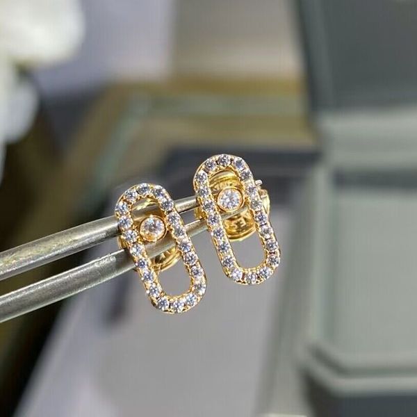 Boucles d'oreilles design boucle d'oreille pour femme diamant mobile reproductions officielles plaqué or 18 carats cristal de mode cadeau d'anniversaire de style classique 019