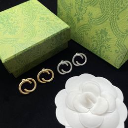 Pendientes de diseñador Pendientes de dos tonos Pendientes de oro Conjunto de joyas Regalo del día de San Valentín Compromiso